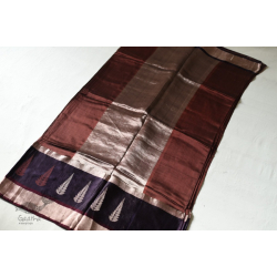 Vasudha | Handwoven Brocade - Banasari Saree - Brown