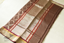 Vasudha | Resham Zari - Banasari Silk saree - Light Brown