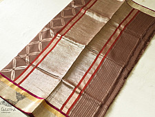 Vasudha | Resham Zari - Banasari Silk saree - Light Brown