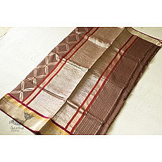Vasudha | Resham Zari - Banasari Silk saree - Light Brown