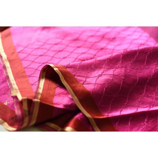 Buy Handwoven Banasari Silk Rani Pink saree