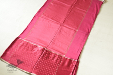 Vasudha | Resham Zari - Banasari Silk Cotton Saree - Dark Pink