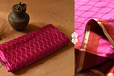 Vasudha | Handwoven Banasari Saree - Rani Pink