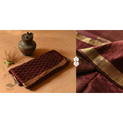 Vasudha | Handwoven Brocade - Banasari Silk Cotton Saree - Wood Brown