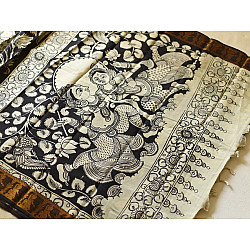 Kopal | Handmade ~ Kalamkari Silk Saree - Peacock