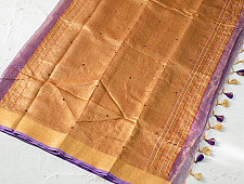 Kopal || Handloom Tissue Linen Embroidered Saree