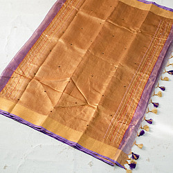 Kopal || Handloom Tissue Linen Embroidered Saree