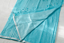 Kopal || Handloom Linen Embroidered Saree - Sky Blue