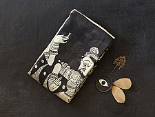 Kopal | Handmade ~ Kalamkari Silk Saree - Nandi