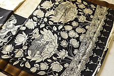 Kopal | Handmade ~ Kalamkari Silk Saree - Nandi