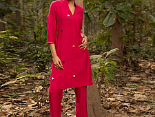 Advaya . अद्वया | Hand Embroidered Chanderi Silk Co-Ord Set