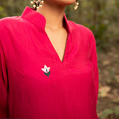 Advaya . अद्वया | Hand Embroidered Chanderi Silk Co-Ord Set