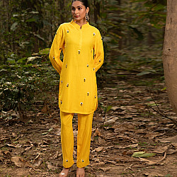 Advaya . अद्वया | Hand Embroidered Chanderi Silk Co Ord Set (Set of 2)