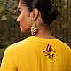 shop Embroidered Chanderi - Yellow Asymmetrical Tunic Set (Set of 2)