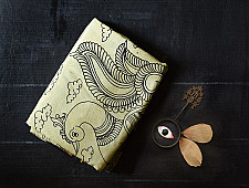Kopal | Handmade ~ Kalamkari Silk Saree - Peacock Motif