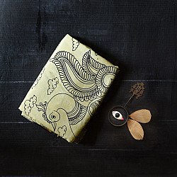 Kopal | Handmade ~ Kalamkari Silk Saree - Peacock Motif