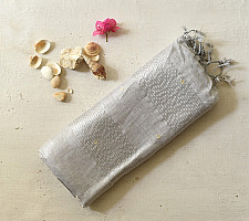 Kopal ~ Linen Saree - Bead Hand Embroidered 