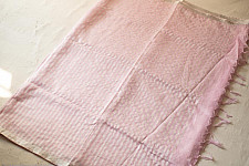 Kopal ✲ Handloom Linen Saree - Hand Embroidered - Baby Pink Color
