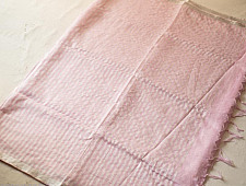 Kopal ✲ Handloom Linen Saree - Hand Embroidered - Baby Pink Color