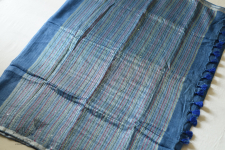 Kopal ✹ Handloom Linen Saree ~ Blue