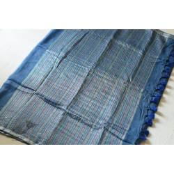 Kopal ✹ Handloom Linen Saree ~ Blue