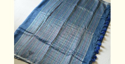 Kopal ✹ Handloom Linen Saree ~ Blue