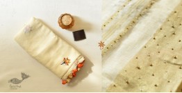 Kopal ✹  Handloom Tissue Linen Embroidered Saree ~ Cream