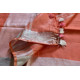 handloom linen peach color saree