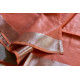 handloom linen peach color saree