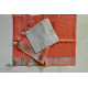 handloom linen peach color saree