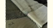handloom linen saree - balk and silver color