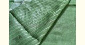handloom linen saree - grey green color