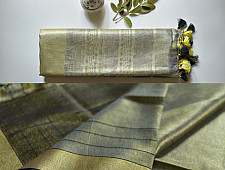 Kopal | Handloom Tissue Linen Saree ~ 10