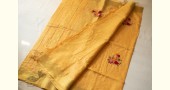 shop Handloom Linen Saree - Hand Embroidered