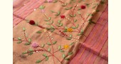 shop Handloom Linen Saree - Hand Embroidered