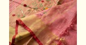 shop Handloom Linen Saree - Hand Embroidered