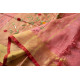 shop Handloom Linen Saree - Hand Embroidered