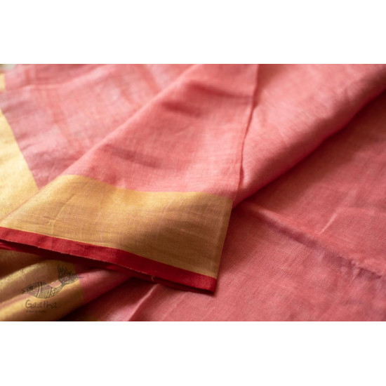 shop Handloom Linen Saree - Hand Embroidered