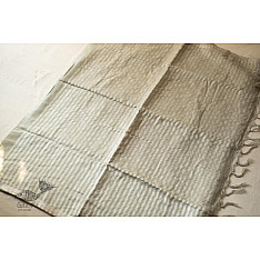 Kopal ✲ Handloom Linen Saree - Hand Embroidered - Light Pista Green