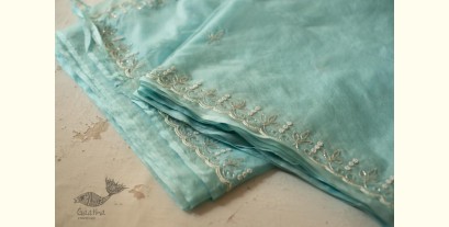 Kopal ✲ Handloom Organza Saree - Hand Embroidered Glass Beads