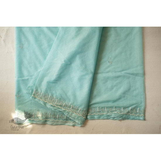 shop Handloom Organza Saree - Hand Embroidered Glass Beads