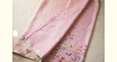 shop Handloom Linen Saree - Hand Embroidered  - Baby Pink Color