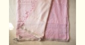 shop Handloom Linen Saree - Hand Embroidered  - Baby Pink Color