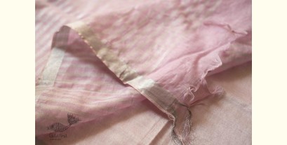 Kopal ✲ Handloom Linen Saree - Hand Embroidered - Baby Pink Color