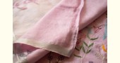 shop Handloom Linen Saree - Hand Embroidered  - Baby Pink Color