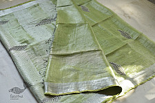 Kopal | Handloom Hand Embroidered Linen Saree ~ 1