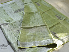 Kopal | Handloom Hand Embroidered Linen Saree ~ 1