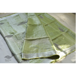 Kopal | Handloom Hand Embroidered Linen Saree ~ 1