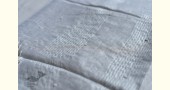  Hand Embroidered White Silver Linen Handloom Saree 