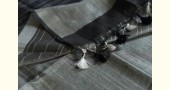 Tissue linen handloom saree in black color